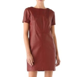Cacharel Red Leather Short Sleeve Dress size 6